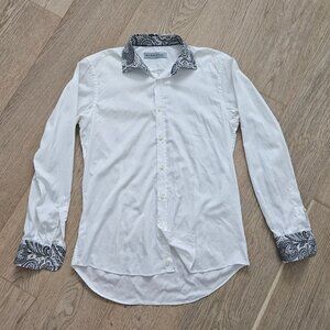 Etro SPA Contrast Paisley Collar & Cuffs Dress Shirt – Size 39 (US M), White
